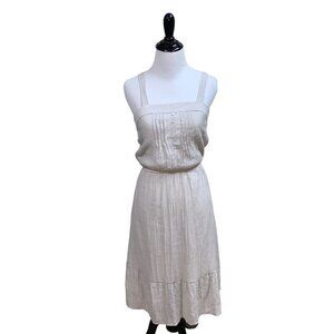 Naïf Women's Boho Midi Dress S Small Crepe Fabric Spaghetti Straps Elastic Waist